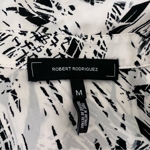 ROBERT RODRIGUEZ Printed Button Down in Black and White SZ M long sleeves (343) - Picture 4 of 8